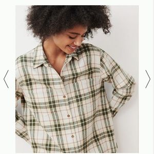 Jenni Kayne O'Keeffe Overshirt in Oatmeal Plaid